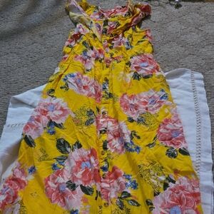 Justice Yellow Empire Waist Flower Sundress